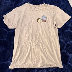 Rick and Morty Graphic Tee - Light Beige Short Sleeve Kids Shirt